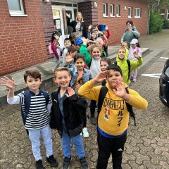 Children waiting for the bus