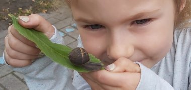 Meisje toont een slak